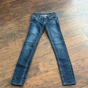 Wishful Park Women's Dark Blue Skinny Jeans